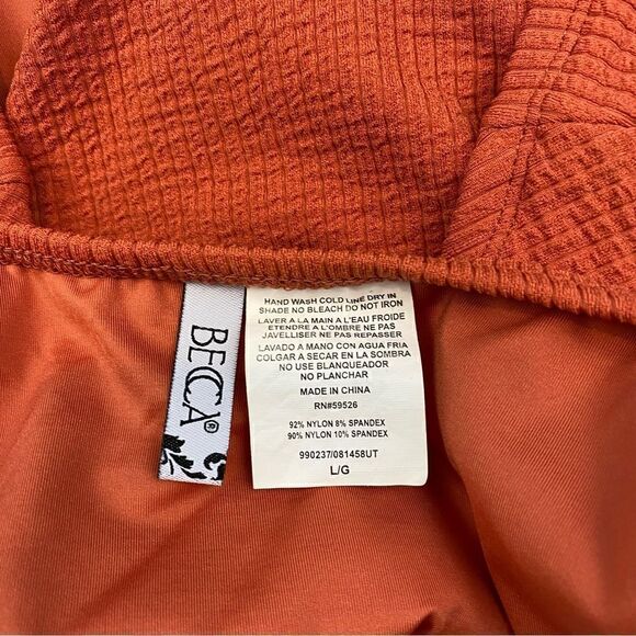 Becca Skylar One Piece Swimsuit Burnt Orange Large Cutout - Picture 3 of 6